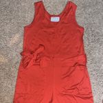 Everlane  The Luxe Cotton Tank Jumpsuit Wide‎ Leg Cropped Rust XXS Photo 4