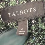 Talbots Collarless Long Sleeve Tweed Blazer Jacket Green Sz 6 Photo 7
