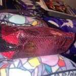 Nine West Small Black & Red Snake Print Shoulder Bag Purse Photo 4