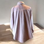Bibi Women's Fleece Jacket Light Pink Mauve Oversized Relaxed Fit SM Pockets Photo 4