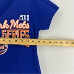 New York Mets World Series 2015 Baseball V Neck Short Sleeve T Shirt Womans M Bl Blue Size M Photo 4