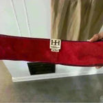 Haute Hippie  Silk Cream cap sleeve dress with faux leather red belt size M Photo 5