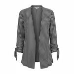 Nic+Zoe  Striped Cardigan Medium EUC Navy White Open Front Coastal Preppy Photo 1