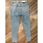 RE/DONE High Rise Ankle Crop Jeans In Bright Faded Blue Size 28 Photo 5