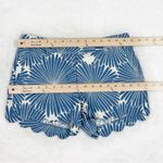 J. Crew Floral Linen Bend Scallop Hem Chino Shorts Blue White Size 0 Photo 9