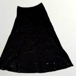 Liz Claiborne Vintage Black Sequined Maxi Skirt Size 6 Embroidered Floral READ Photo 0