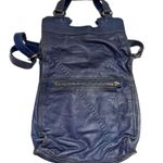 Lucky Brand Leather Abbey Road Crossbody Foldover Convertible Messenger Ink Blue Photo 1