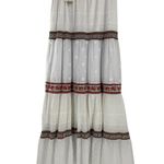 Anthropologie Cecilia Prado White Maxi Skirt Embroidery Swiss Dot Petite L PL Photo 3