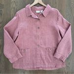 Sigrid Olsen Vintage 100% Linen Woven Chore Coat Lightweight Jacket Dusty Rose L Photo 0