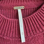 Free People  Peach Combo Red Easy Street Tunic Sweater Size XS Oversized Relaxed Photo 3