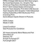 Coed Sportswear, Inc. 1990s Vintage USA Soccer Shirt Size Large L By Graphic Tee American Flag Stars And Stripes Graphic Print T-Shirt Unisex T-Shirt  Photo 1