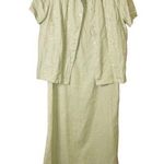 Jane Ashley  Linen Blend Maxi Dress Shirt 2 Piece Set Green Size Medium Photo 0