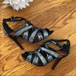 Schutz Fallon Gunmetal Sequin Strappy Stiletto Heels 7 Photo 4