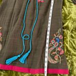 Vintage boho embroidered beach cover up Brown Size M Photo 3