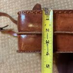 Handmade 70s VTG  Leather Box Purse Brown Buckle Handle Adjustable Strap Satchel Photo 12