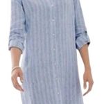 NWT J. Jill Love Linen 100% Linen Striped Roll Tab Sleeve Shirt Dress Petite XS Size undefined Photo 1