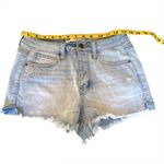 RSQ  Vintage High Rise Light Wash Blue Denim Jean Shorts Raw Hem Size 25 / 1 Photo 9
