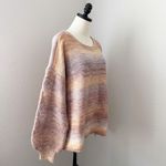 LC Lauren Conrad  Braided Cable Sleeve Detail Knit Sweater Ombré Cozy Oversized Photo 5