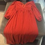 Long Sleeve Chiffon Rust Color V Photo 10