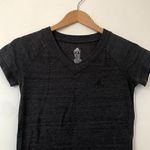 Adidas Solid Dark Gray Short Sleeve V-Neck Logo Activewear Tee T-Shirt Small S Photo 1