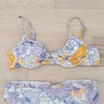 Womens Bikini Set Size M Yellow Purple Floral Underwire Swim Summer Beach Resort Size M Photo 1