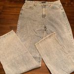 Pretty Little Thing Jeans Bleach Blue Split Hem With Bum Distress Size 12 NWT New Photo 0