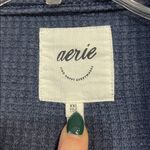 Aerie AMERICAN EAGLE WOMENS NAVY BLUE LUMBERJANE BUTTON DOWN SHIRT SHACKET WAFFLE XXL Photo 2