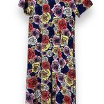 LuLaRoe  Carly size small (6-8) swing dress hi low multicolor rose pattern soft Photo 6