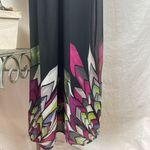 Forever 21 Black Peacock Bodice Print Maxi Long A Line Skirt Dress M Photo 2