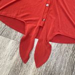 Green Envelope LA Womens Green Envelope Orange Tie Blouse - S Photo 2