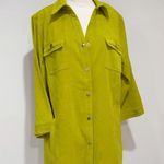 JM Collection Women's Green Faux Suede Snap Shacket Shirt Jacket Size Large Photo 3