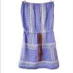 Letarte Size XS Blue & White Embroidered Strapless Dress Swim Cover Up Photo 3