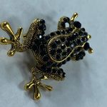 Frog Pin Brooch Gold Tone Metal Green Rhinestones Fashion Jewelry Photo 11