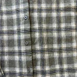 Women's Banana Republic Green Plaid Long Sleeve Ruffle Flannel Shirt Size Small Photo 2
