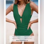 Cupshe NEW 1 Pc Swimsuit Bathing Suit Plunging Neck Wide Straps Underwire M NO TOP Photo 4