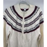 Christopher & Banks Christoper & Banks Women Fair Isle Full Zip Sweater Size 1X Plus Cotton Holiday Photo 1