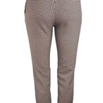 H&M  Women's Brown Houndstooth Plaid Flat Front Crop Skinny Career Pants Size 0 Photo 2