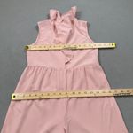 SheIn Jumpsuit Pink Wide Leg Women Ruffle Neck Sleeveless Palazzo Pants Elastic Photo 2