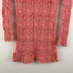 Hula-La Vintage Y2K Coral Pink Crochet Summer Beach Swim Cover Up Mini Dress Photo 4