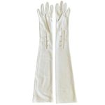 Vintage White Formal Opera Length Wedding Long Evening Gloves 23" Long Size S Photo 3