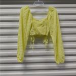 Sophie Rue Womens Top Small Yellow Peasant Cottagecore Coastal Cowgirl Cropped Photo 2