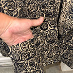 Emma James Vintage Blazer Black Beige Floral Print women's size small Photo 3