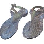 Rampage Oliver metallic silver snakeskin thong sandals Photo 0