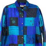 Chico's Chico’s 100% Silk Patchwork Beaded Embroidered Bohemian Jacket Size 2 Large Photo 6