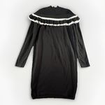 ASOS  Womens Ruffle Shoulder Sweater‎ Dress Black White Size 2 Acrylic Blend Photo 4