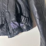 Andrew Marc  Lamb skin Leather butterfly lining moto jacket black size XS Photo 12