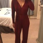 Blue Blush Maroon Long sleeve Jumpsuit Photo 0