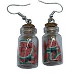 NEW Watermelon slices in mason jar fashion earring Photo 9