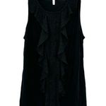 Elle  size small black tank top sleeveless blouse ruffle detail down front center Photo 0