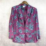 Vintage Pykettes Womens Two Piece Skirt Set Size 16 Floral 80s Floral Cottage Purple Photo 6